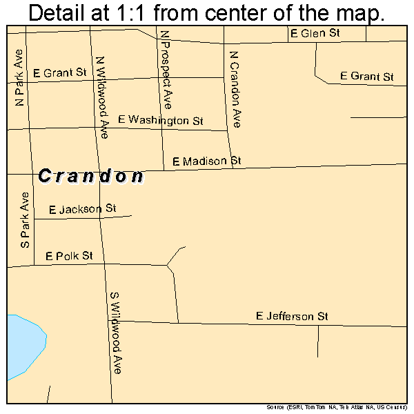 Crandon, Wisconsin road map detail