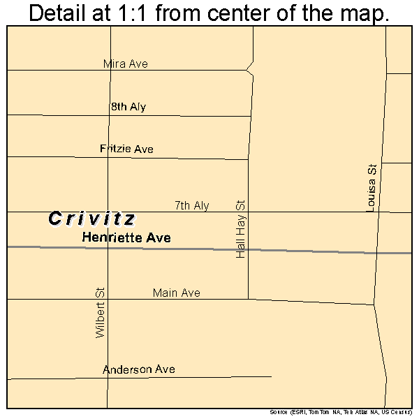 Crivitz, Wisconsin road map detail