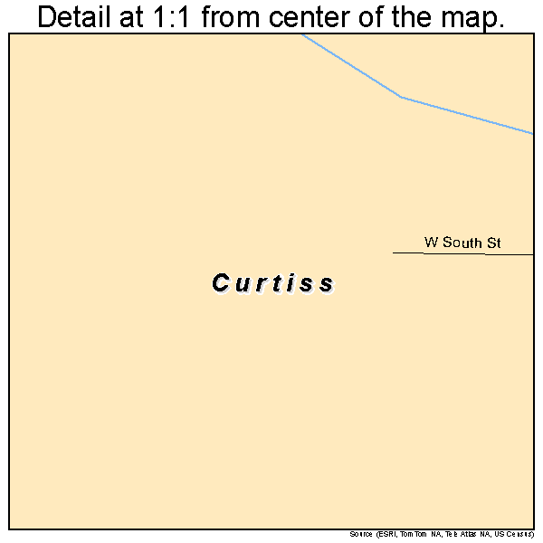 Curtiss, Wisconsin road map detail