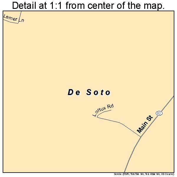 De Soto, Wisconsin road map detail