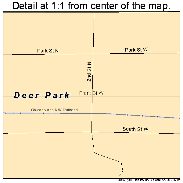 Deer Park, Wisconsin road map detail