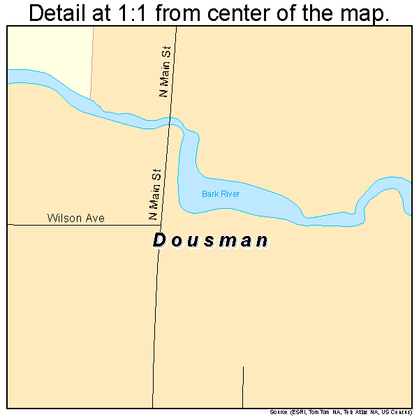 Dousman, Wisconsin road map detail