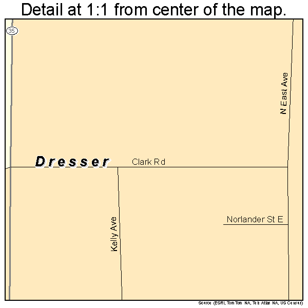Dresser, Wisconsin road map detail