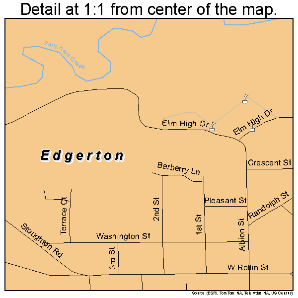 Edgerton, Wisconsin road map detail