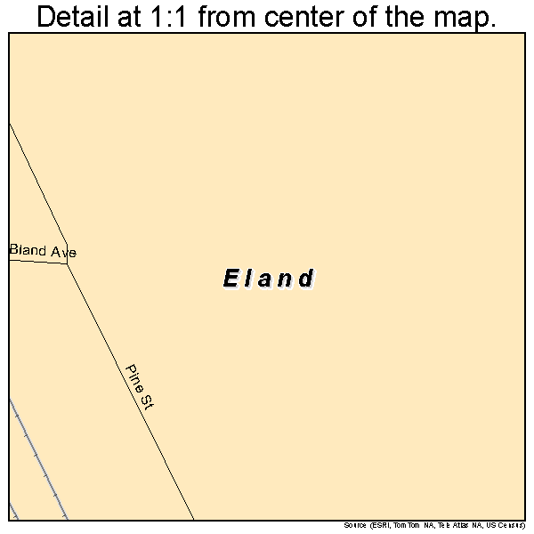 Eland, Wisconsin road map detail