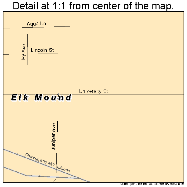 Elk Mound, Wisconsin road map detail