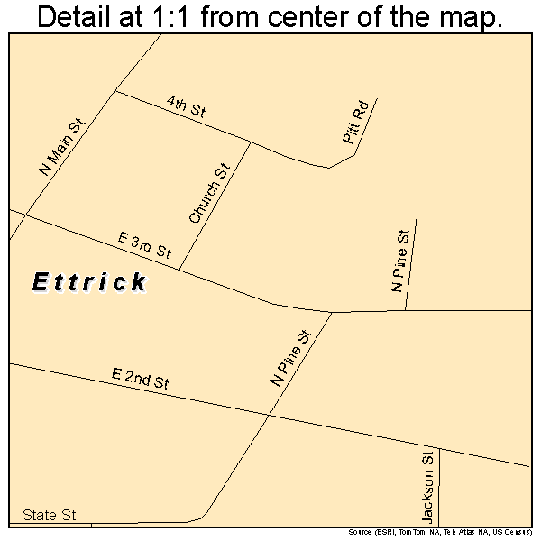 Ettrick, Wisconsin road map detail