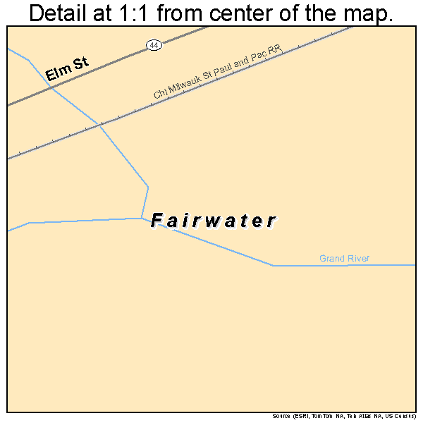 Fairwater, Wisconsin road map detail