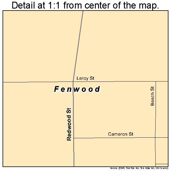 Fenwood, Wisconsin road map detail
