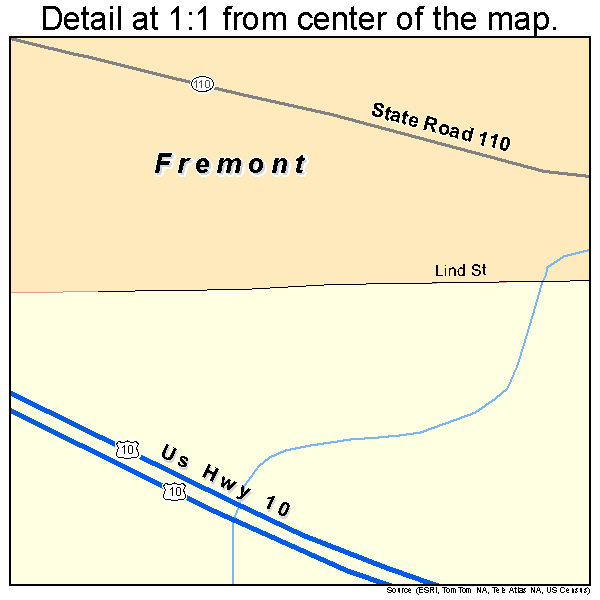 Fremont, Wisconsin road map detail