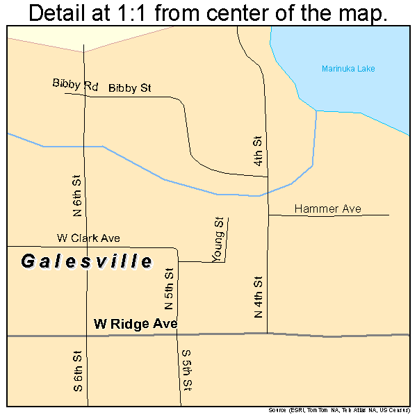 Galesville, Wisconsin road map detail