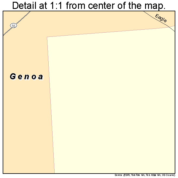 Genoa, Wisconsin road map detail