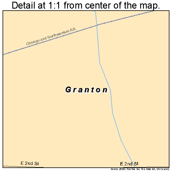 Granton, Wisconsin road map detail