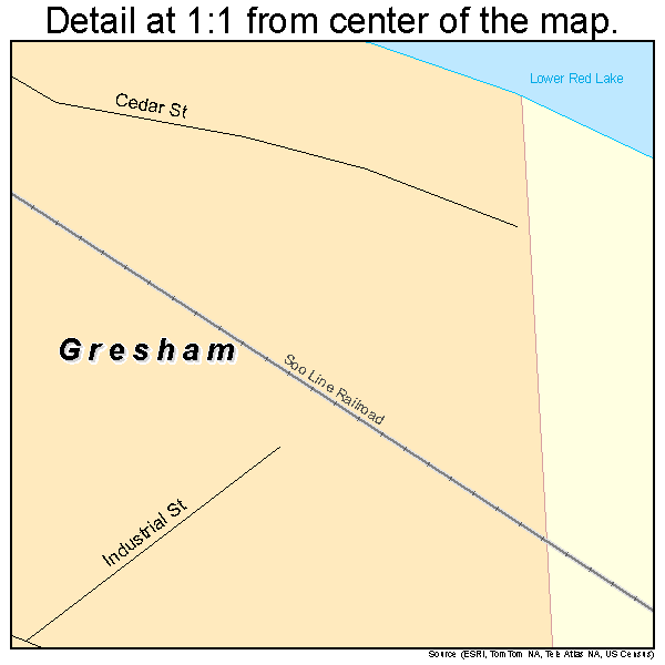 Gresham, Wisconsin road map detail