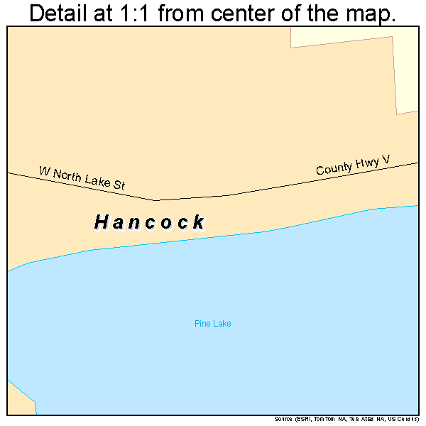 Hancock, Wisconsin road map detail