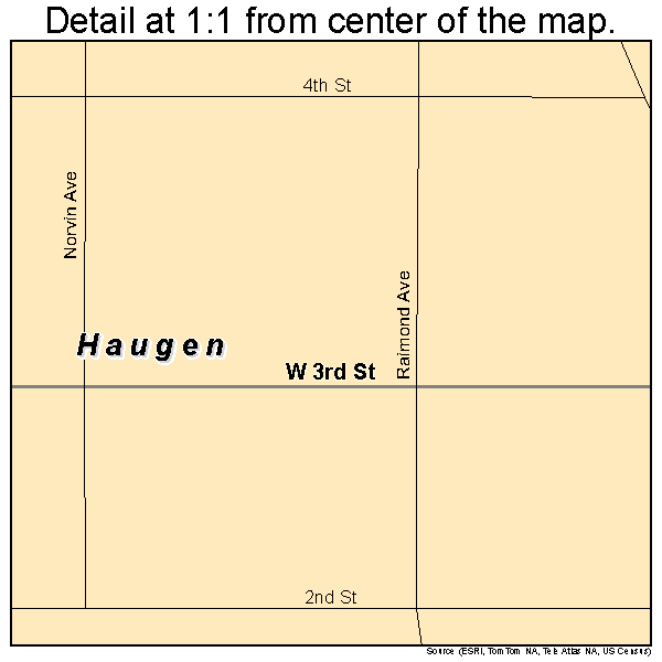 Haugen, Wisconsin road map detail
