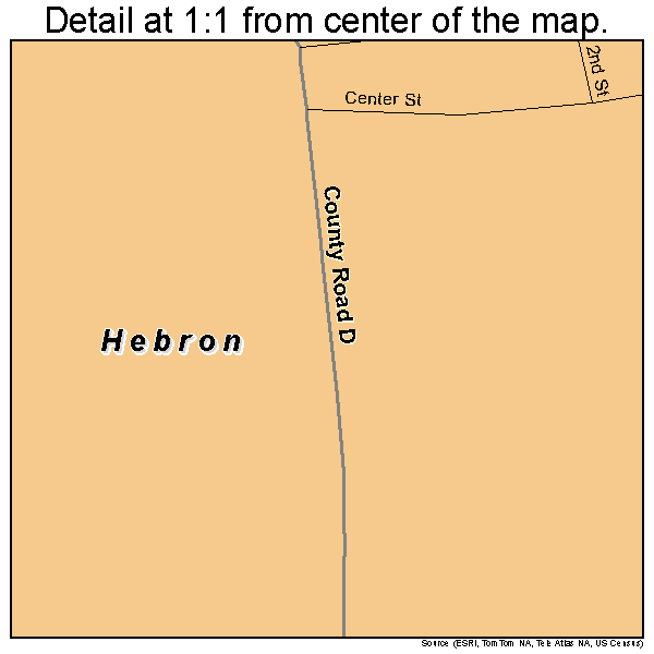 Hebron, Wisconsin road map detail