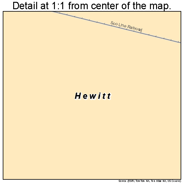 Hewitt, Wisconsin road map detail