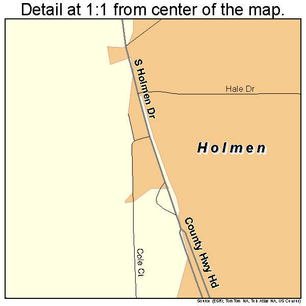 Holmen, Wisconsin road map detail