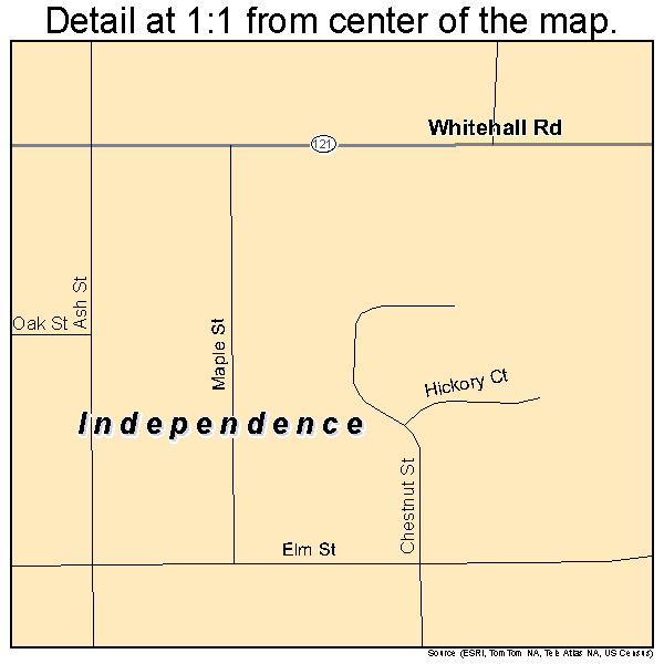 Independence, Wisconsin road map detail