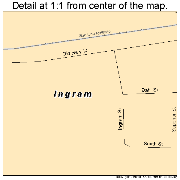 Ingram, Wisconsin road map detail