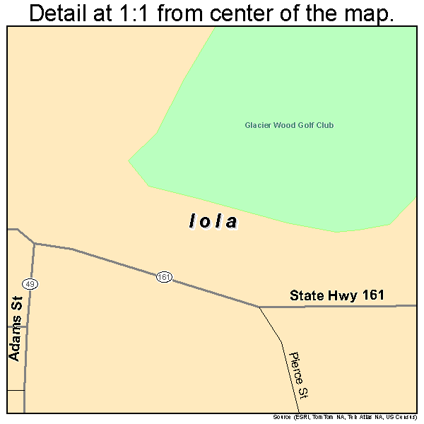 Iola, Wisconsin road map detail