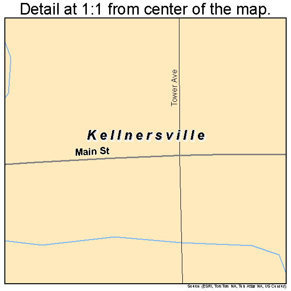 Kellnersville, Wisconsin road map detail