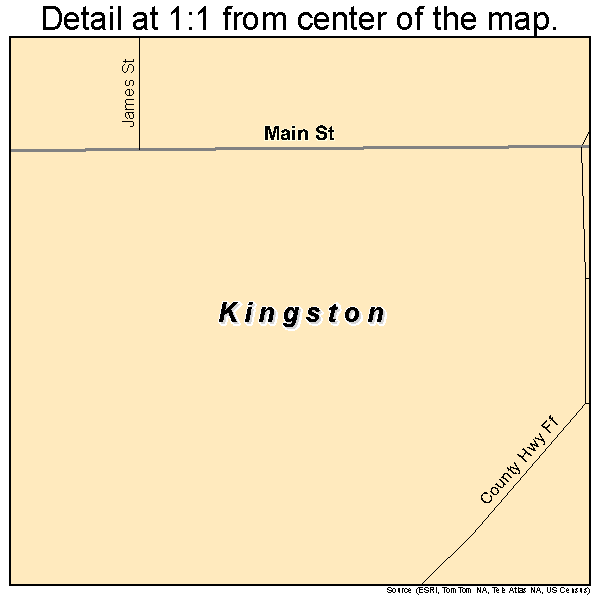 Kingston, Wisconsin road map detail