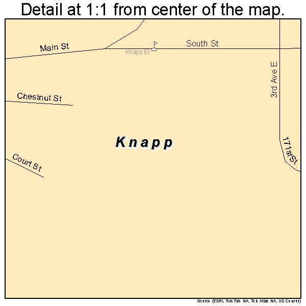 Knapp, Wisconsin road map detail