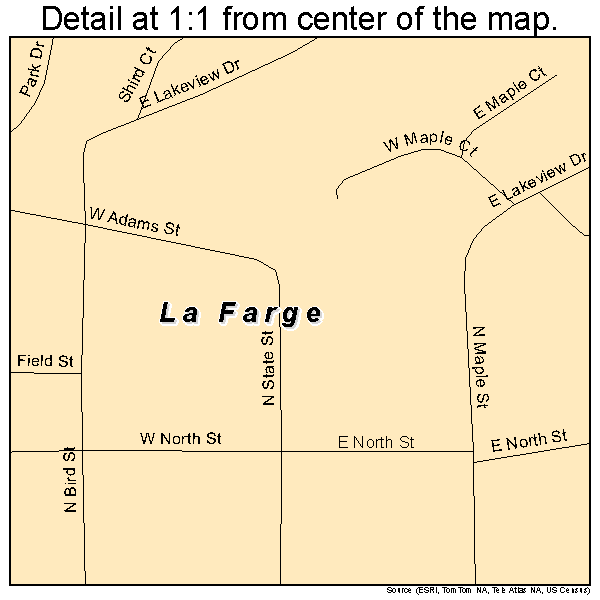 La Farge, Wisconsin road map detail