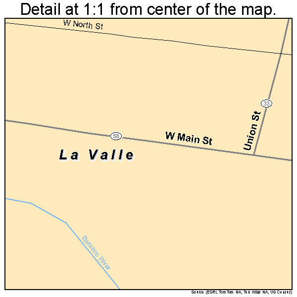 La Valle, Wisconsin road map detail