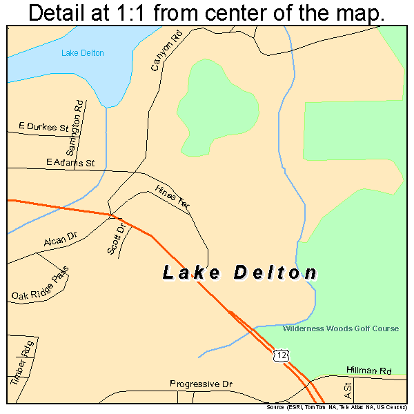 Lake Delton, Wisconsin road map detail
