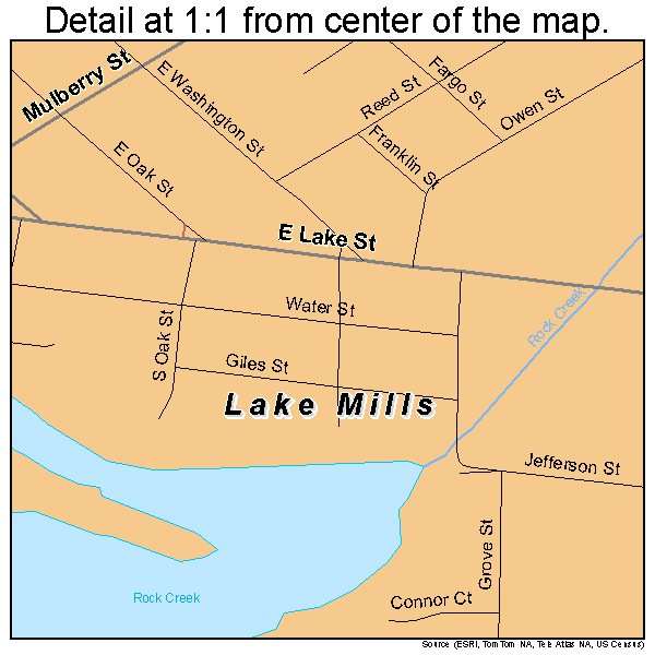 Lake Mills, Wisconsin road map detail