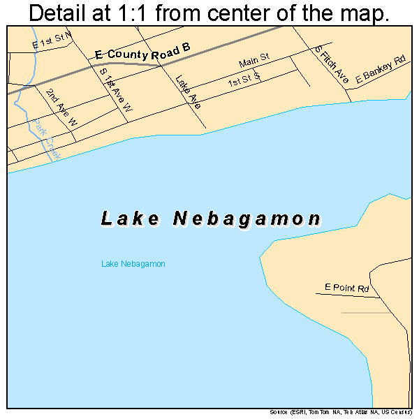 Lake Nebagamon, Wisconsin road map detail