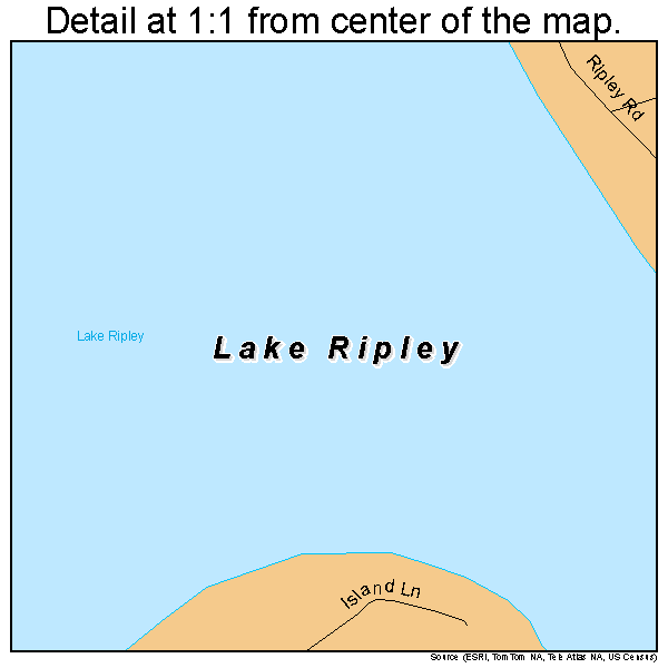 Lake Ripley, Wisconsin road map detail