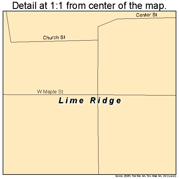 Lime Ridge, Wisconsin road map detail