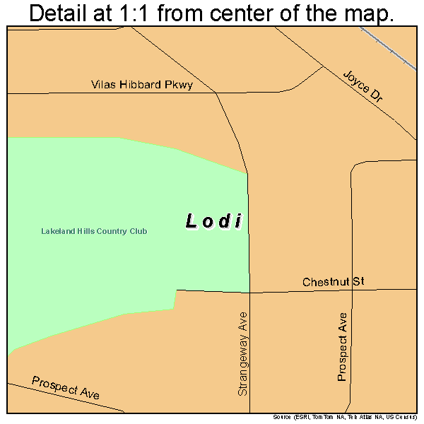 Lodi, Wisconsin road map detail