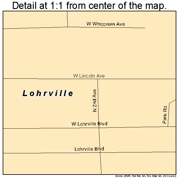 Lohrville, Wisconsin road map detail