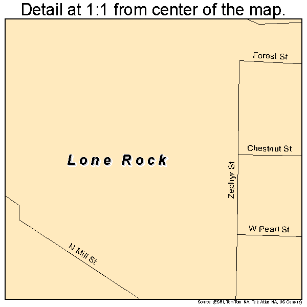 Lone Rock, Wisconsin road map detail
