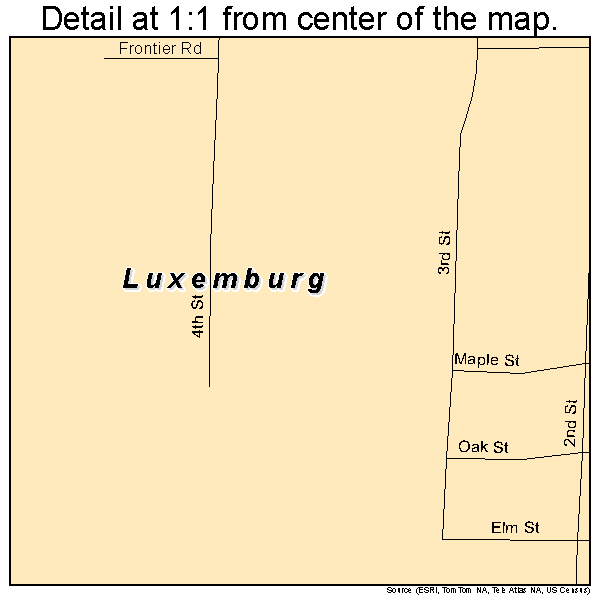 Luxemburg, Wisconsin road map detail