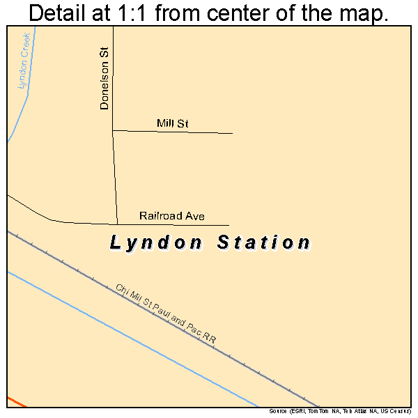 Lyndon Station, Wisconsin road map detail