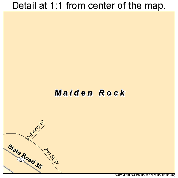 Maiden Rock, Wisconsin road map detail