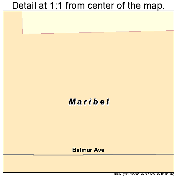 Maribel, Wisconsin road map detail