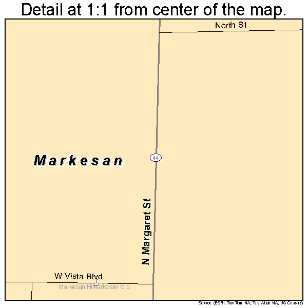 Markesan, Wisconsin road map detail