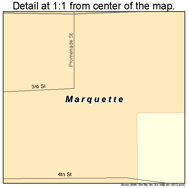 Marquette, Wisconsin road map detail