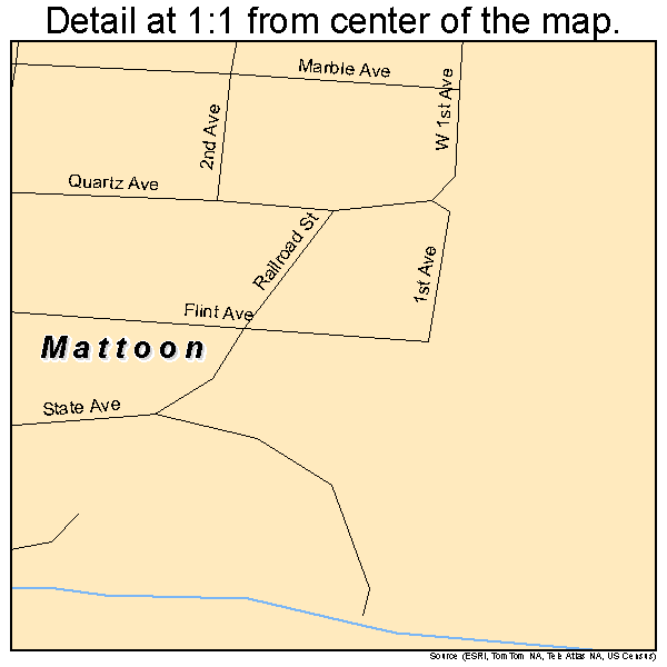 Mattoon, Wisconsin road map detail