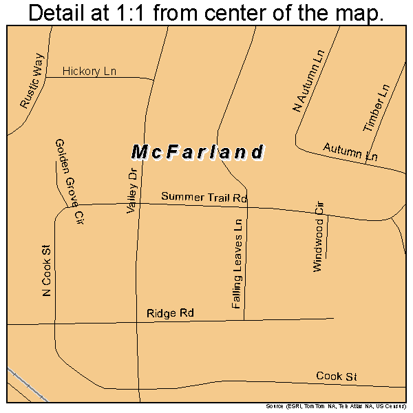 McFarland, Wisconsin road map detail