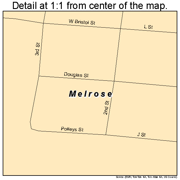 Melrose, Wisconsin road map detail