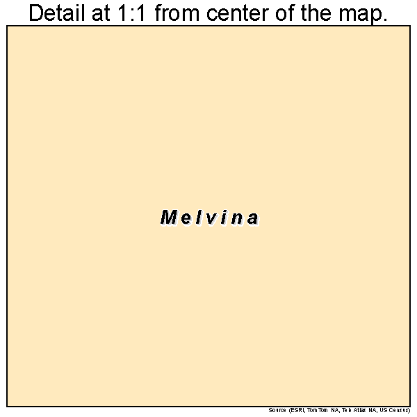 Melvina, Wisconsin road map detail