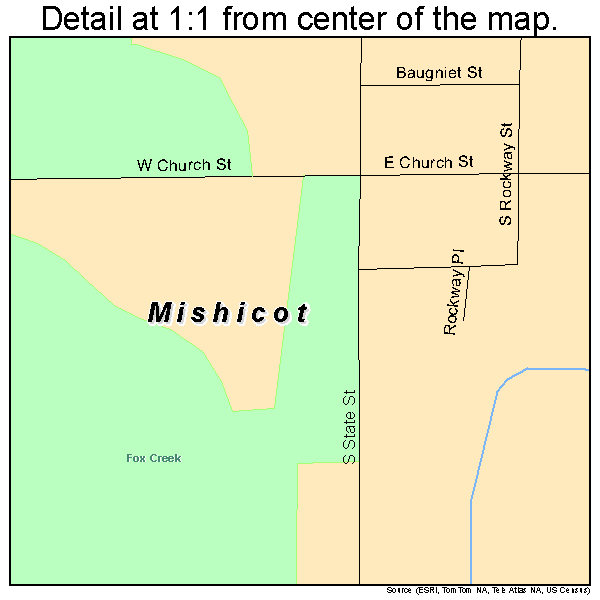 Mishicot, Wisconsin road map detail